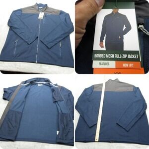 Orvis Jacket Mens XXL Blue Bonded‎ Mesh Full Zip Hybrid Water Resistant NWT